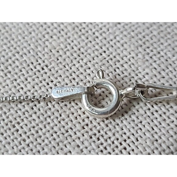 Italian 925 Sterling Silver Marcasite Heart Shaped Pendant Necklace Vintage - Picture 8 of 10